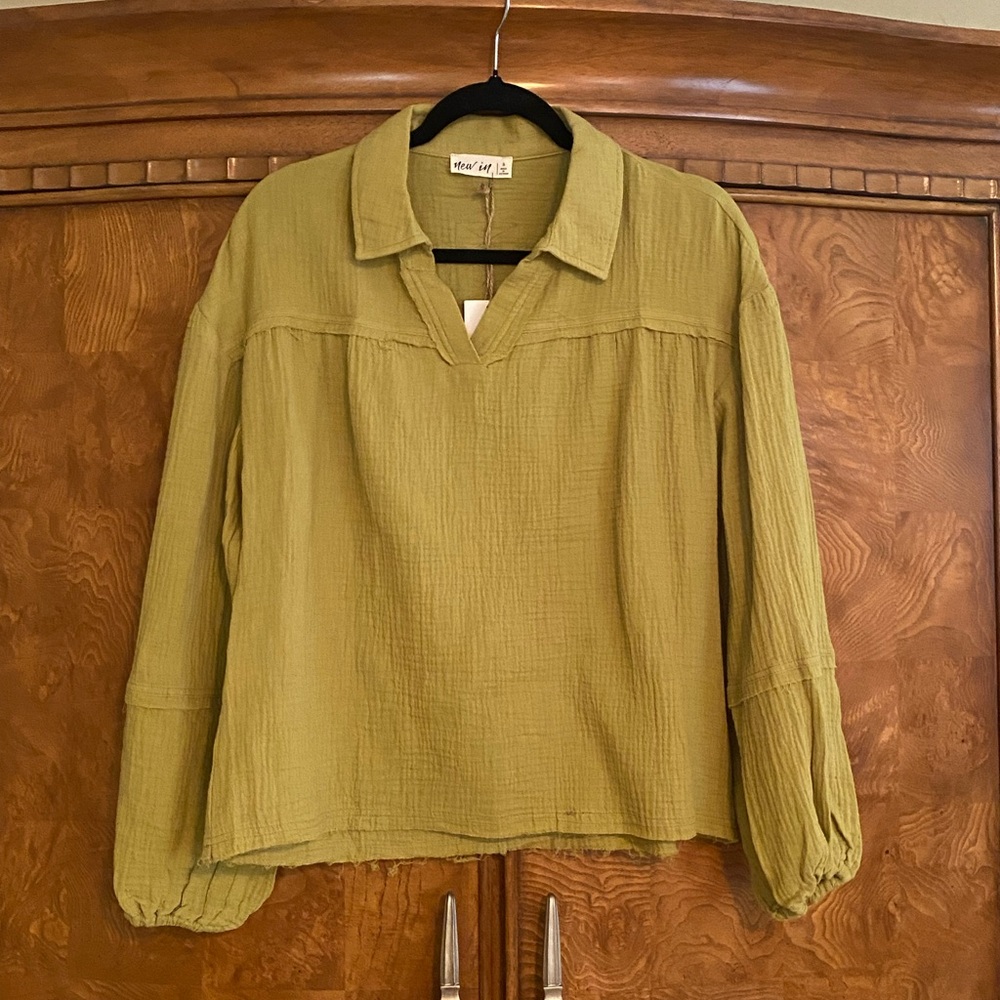 NEW IN by VeryJ Nordstrom Green Women's Top